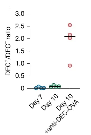 Open access visualization of Scatter Plot, DEC-205+ B Cells, DEC-205- B Cells, B1-8 hi GC B Cells, Anti-DEC-OVA