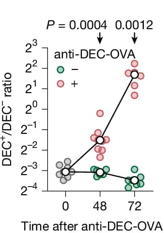 Open access visualization of Scatter Plot, Line Plot, DEC-205+ B Cells, DEC-205- B Cells, B1-8 hi GC B Cells