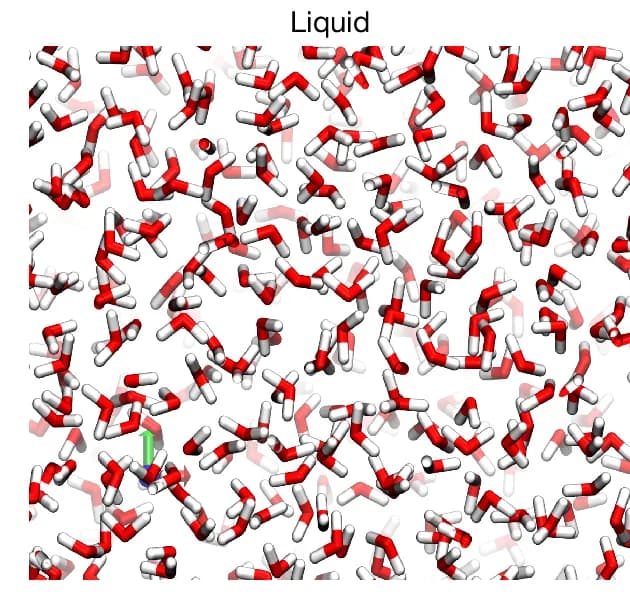 Open access visualization of Chemical Structure, Molecular Dynamics Simulations, Liquid Phase, Snapshots
