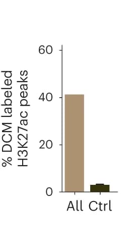 Open access visualization of Bar Plot, H3K27ac Peaks, DCM, Random Control, Overlap