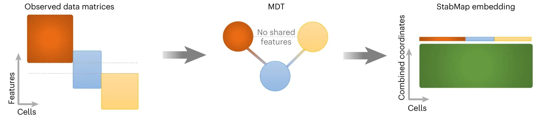 Open access visualization of Workflow, Illustration, Mosaic Data Integration, Data Matrices, Datasets