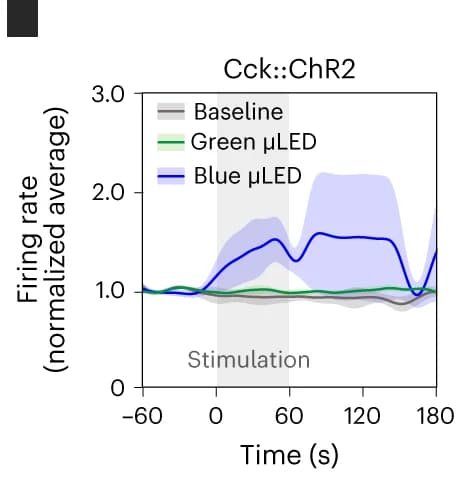Open access visualization of Line Plot, Error Bars, Optogenetic Stimulation, CCK Cells, Vagal Firing Rate