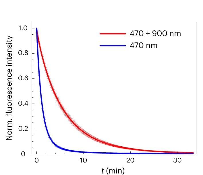 Open access visualization of Line Plot, Error Bars, Photobleaching Kinetics, HeLa Cells