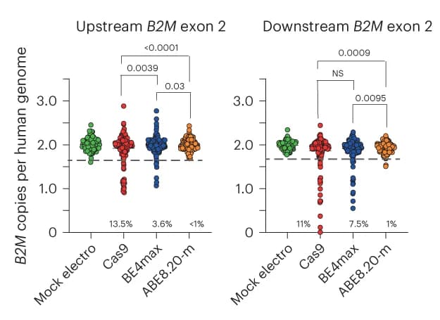 Open access visualization of Scatter Plot, B2M Sequences, Human Genome, Exon 2 Target Site, Colonies
