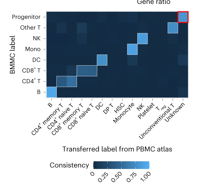 Open access visualization of Heatmap, Confusion Plot, Label Transfer, Cross-Tissue, BMMC Mosaic Dataset
