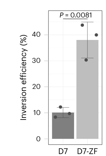 Open access visualization of Bar Plot, Error Bars, Inversion Efficiencies, qPCR, HEK293T Cells