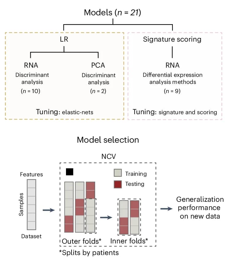 Open access visualization of Workflow, Flowchart, LR Models, Signature Scoring Models, Hyperparameters