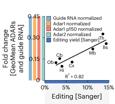 Open access visualization of Regression Plot, Bar Plot, Correlation, Median Editing, RT-qPCR
