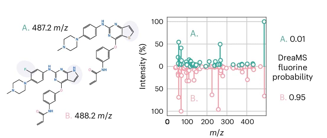 Open access visualization of Line Plot, Model Generalization, Spectra, Molecules, Fluorine Annotations