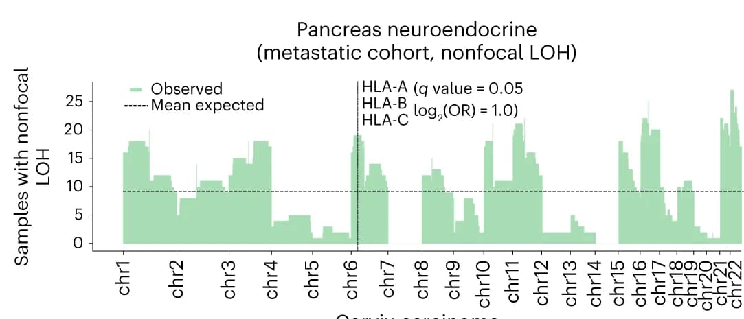 Open access visualization of Bar Plot, Line Plot, Nonfocal LOH events, Autosomes, PANET tumors