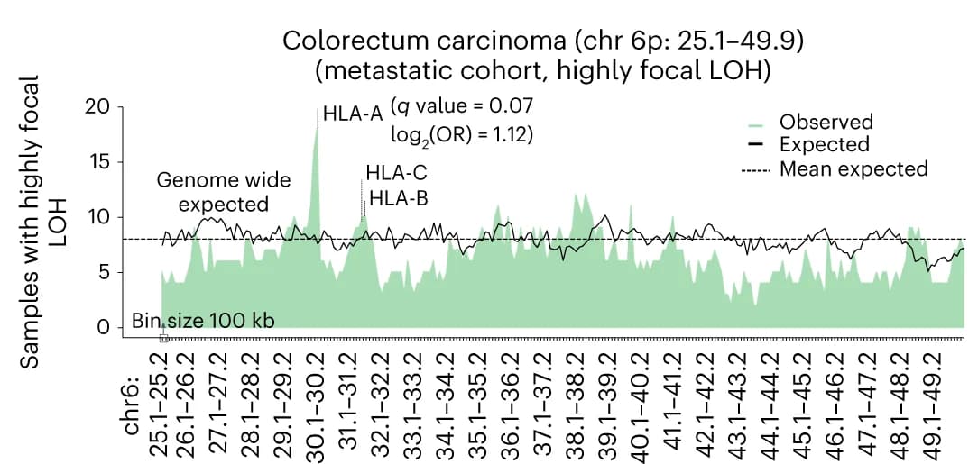 Open access visualization of Line Plot, Density Plot, Focal LOH events, HLA-I locus, Chromosome 6