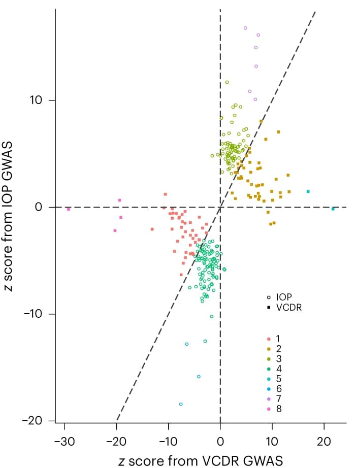 Open access visualization of Scatter Plot, Hierarchical Clustering, MTAG POAG loci, SNPs, IOP
