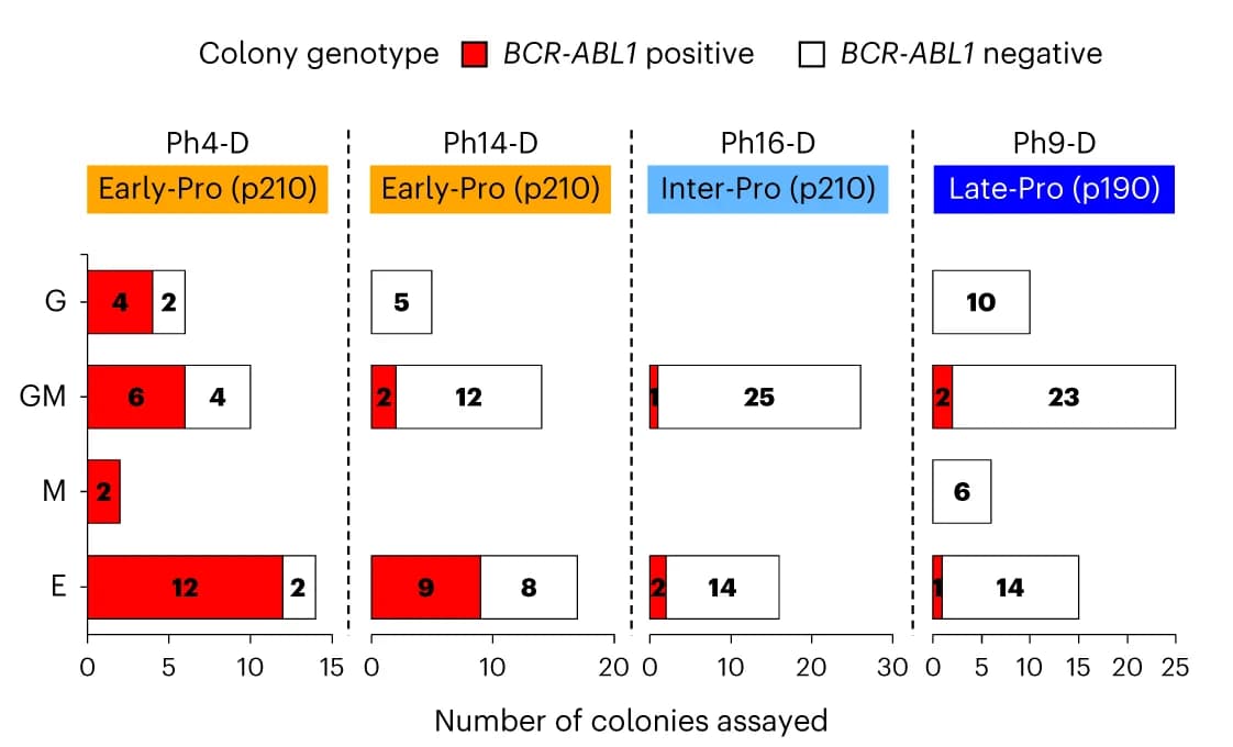 Open access visualization of Stacked Bar Plot, Patient Samples, BCR-ABL1, Colony Type, Positive Colonies