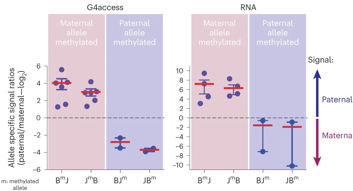 Open access visualization of Scatter Plot, Error Bars, Allele-Specific Signals, ESCs, DMRs