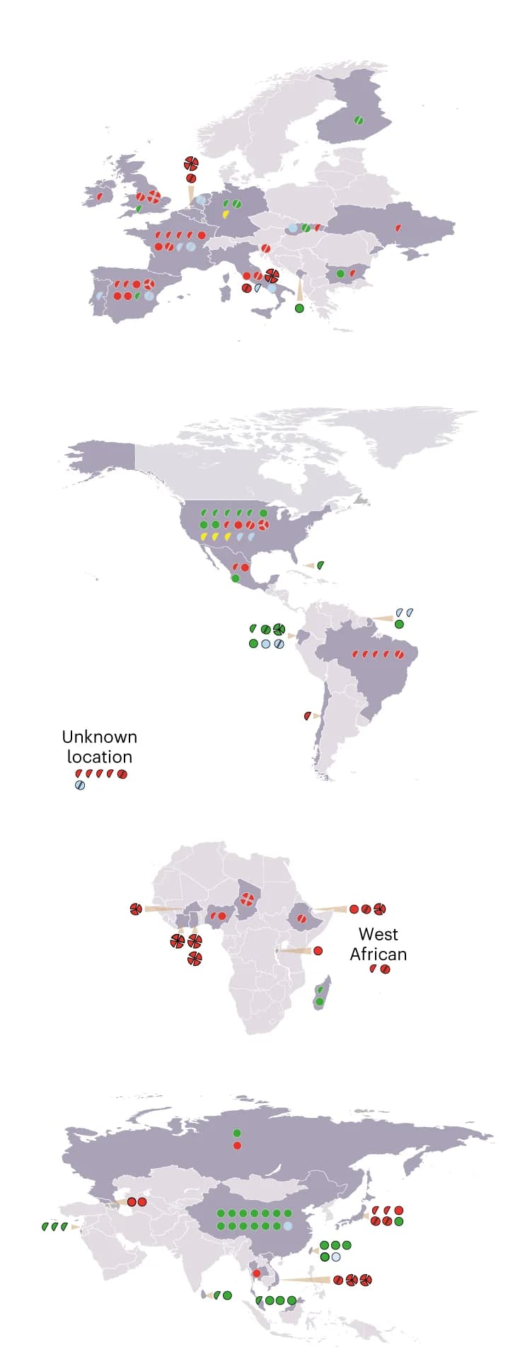 Open access visualization of Geo Map, Pie Chart, Isolates, Geographical Origin, Ploidy