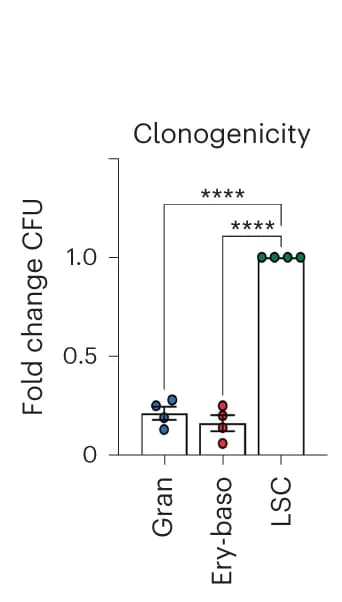 Open access visualization of Bar Plot, Scatter Plot, Error Bars, Clonogenic assays, Differentiated leukemia subpopulations