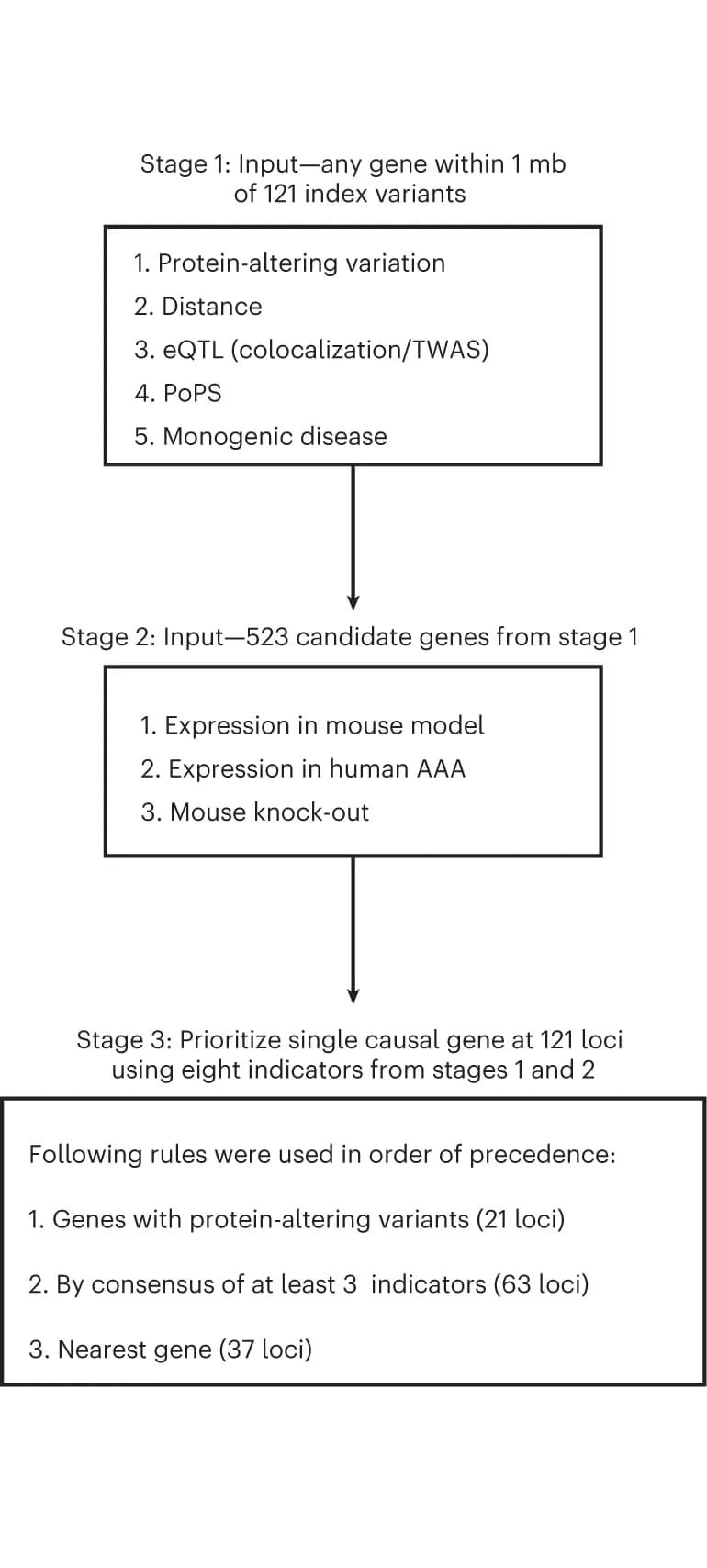 Open access visualization of Workflow, Flowchart, Gene Prioritization, Genome-Wide Significant Loci, Index Variants