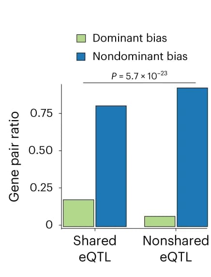 Open access visualization of Bar Plot, Clustered, Histogram, Gene Pairs, Dominant Expression Bias