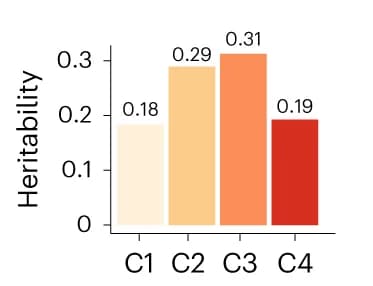 Open access visualization of Bar Plot, Heritability, SNPs, FL