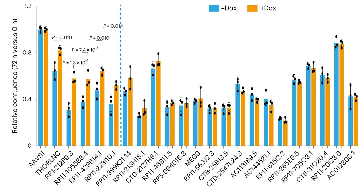 Open access visualization of Clustered, Error Bars, KO-rescue Assays, coPARSE-lncRNAs, THORLNC