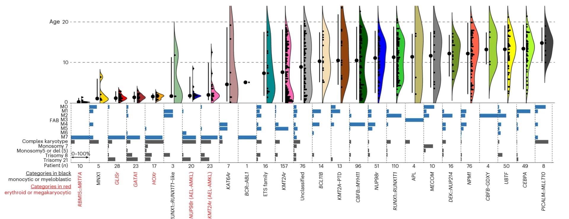 Open access visualization of Violin Plot, Bar Plot, Violin Plots, Age Distribution, Molecular Categories