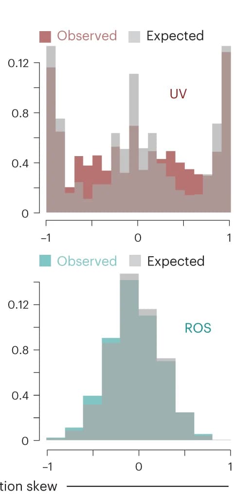 Open access visualization of Histogram, Stacked Bar Plot, Distributions, Genomic Tiles, UV Mutagenesis