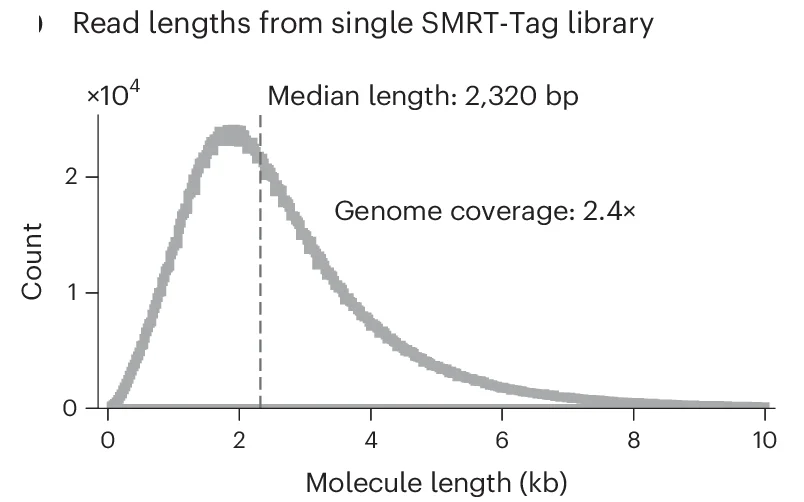 Open access visualization of Line Plot, Density Plot, Read Length Distribution, SMRT-Tag Library