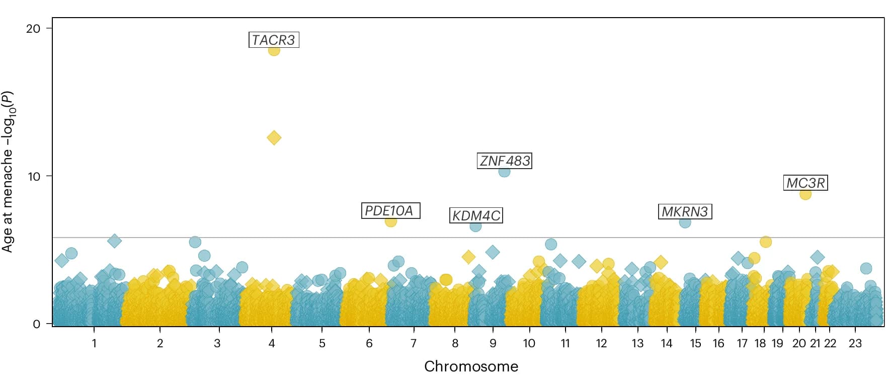 Open access visualization of Manhattan Plot, Gene Burden Test, Exome-wide Significance, Variant-predicted Functional Class