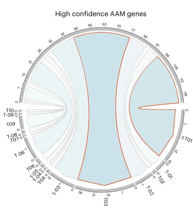 Open access visualization of Chord, Trajectories, Genome-wide Enrichment, AAM Genes, Statistical Significance