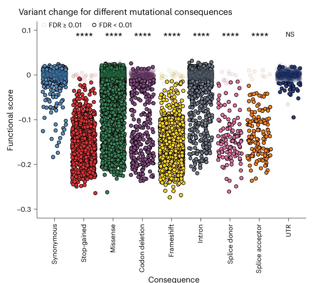 Open access visualization of Scatter Plot, Jitter Plot, VEP Mutational Consequence, Functional Score, FDR
