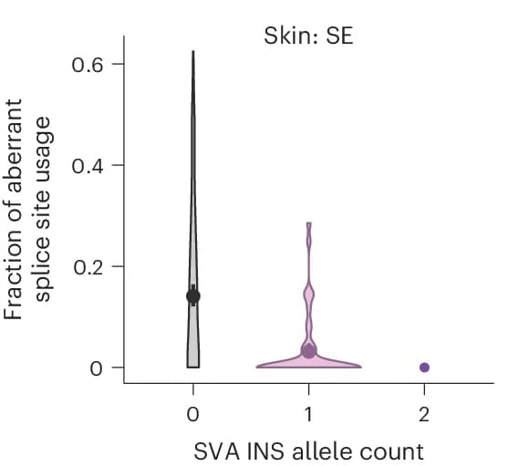 Open access visualization of Violin Plot, Scatter Plot, Skin Samples, Splice Junctions, SVA F Element
