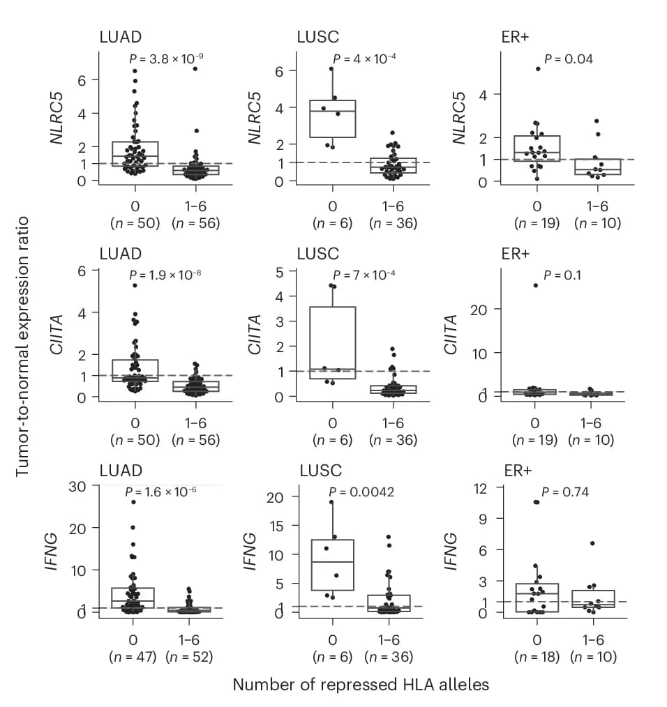 Open access visualization of Box Plot, Scatter Plot, NLRC5, CIITA, IFNG Expression