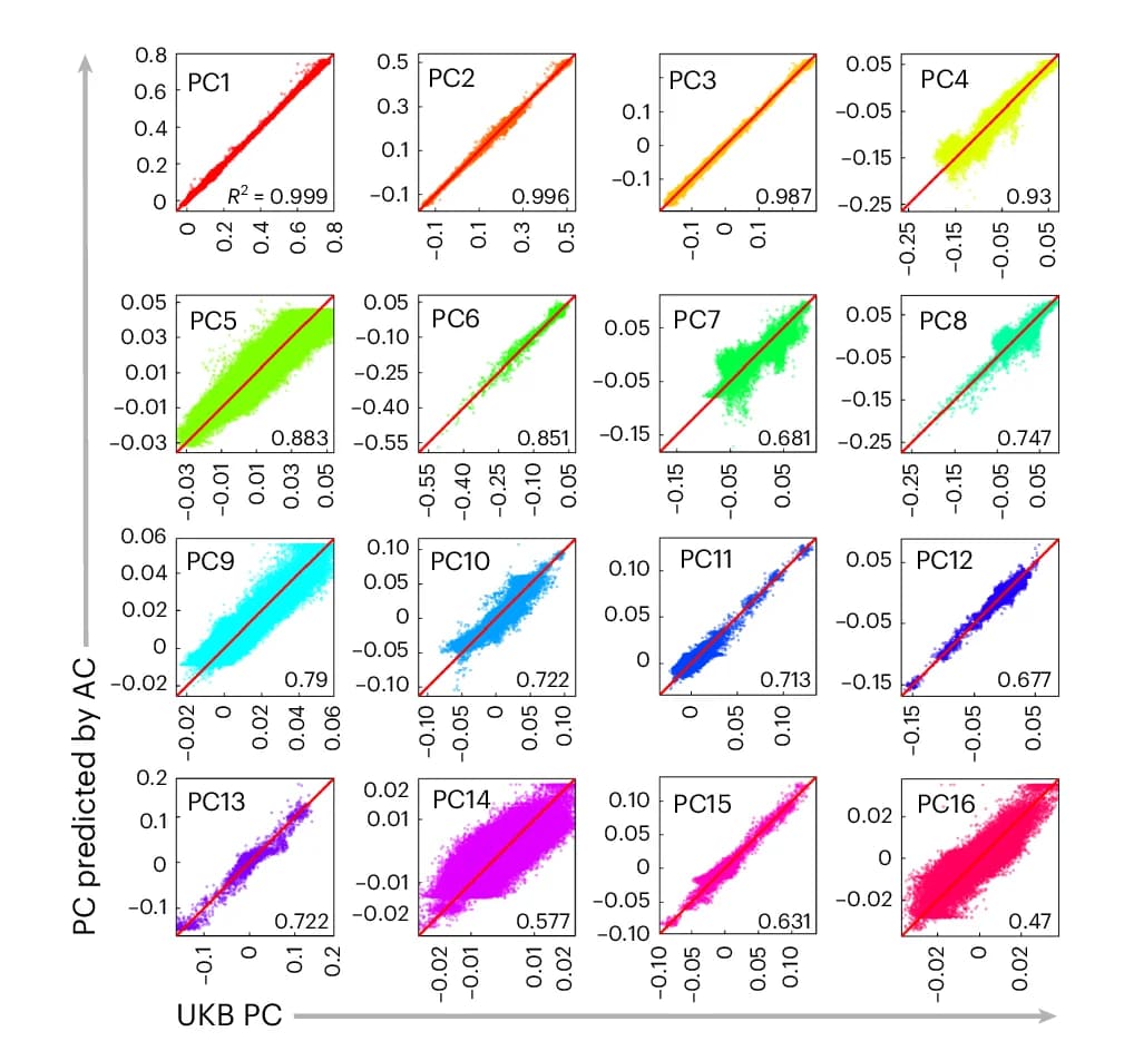 Open access visualization of Scatter Plot, Regression Plot, UKB PCs, Linear Model, ACs