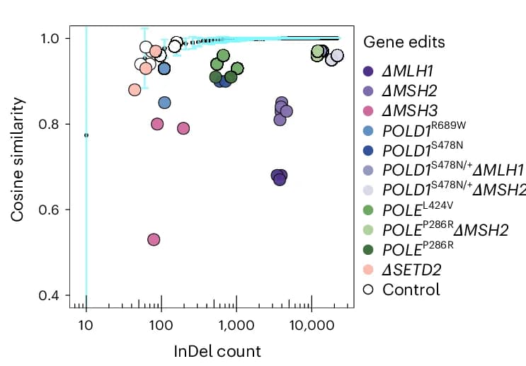Open access visualization of Scatter Plot, Error Bars, COSMIC-83 InDel Profiles, Edited Subclones, Background Control