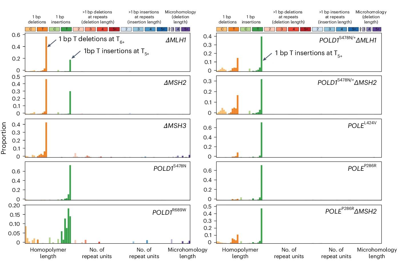 Open access visualization of Bar Plot, COSMIC-83, InDel Mutational Signatures, Gene Edits, Background Subtraction