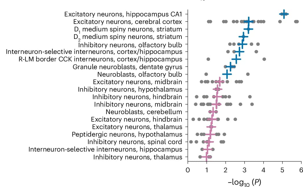 Open access visualization of Scatter Plot, Error Bars, Forest Plot, Brain Cell Types, OCD GWAS Signal