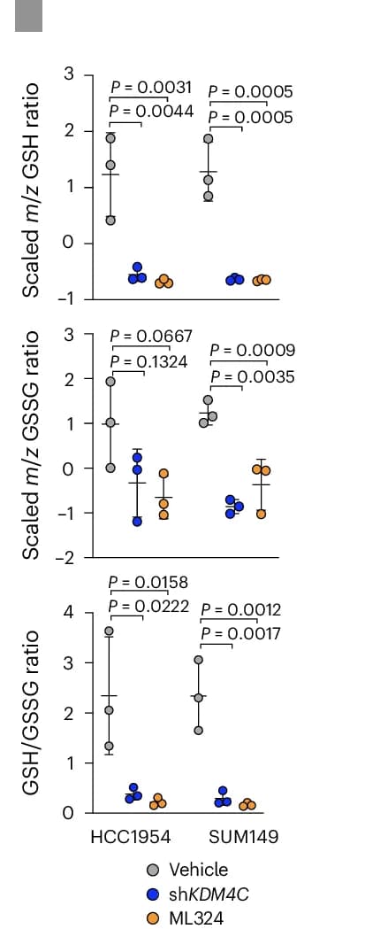 Open access visualization of Scatter Plot, Error Bars, Dot Plots, Reduced GSH, Oxidized GSH