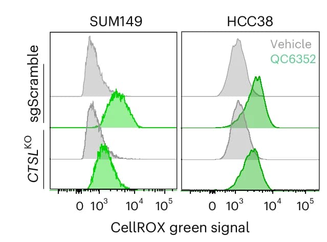 Open access visualization of Density Plot, Line Plot, Flow Cytometry, CellROX, SUM149