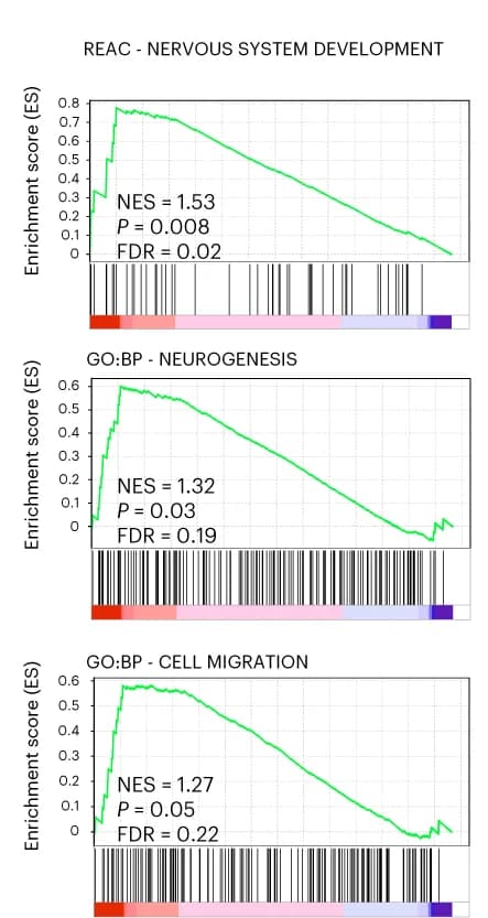 Open access visualization of Line Plot, Bar Plot, Gene Set Enrichment Analysis, Nervous System Development, Neurogenesis