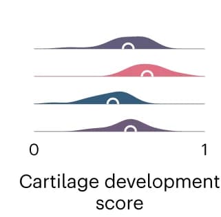 Open access visualization of Ridge Plot, Gene set enrichment score, Cartilage development, Osteosarcoma subtypes