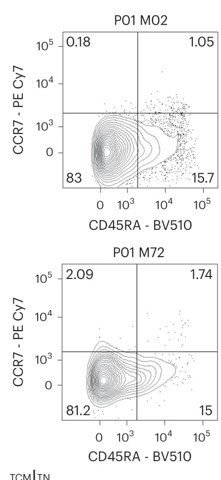 Open access visualization of Scatter Plot, Immunophenotyping, CD45RA, CCR7, CD3