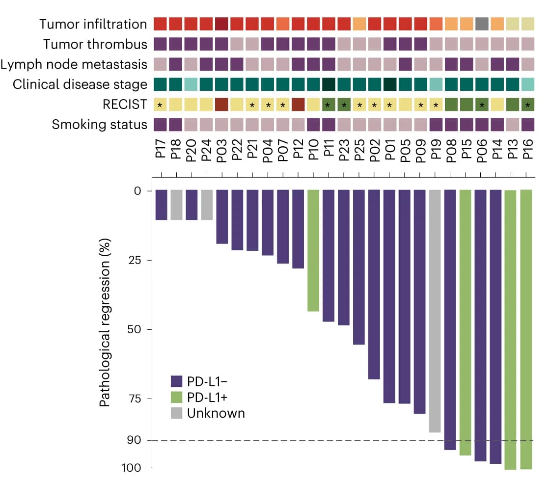 Open access visualization of Bar Plot, Pathological Response, nAde, MPR, Clinical Features