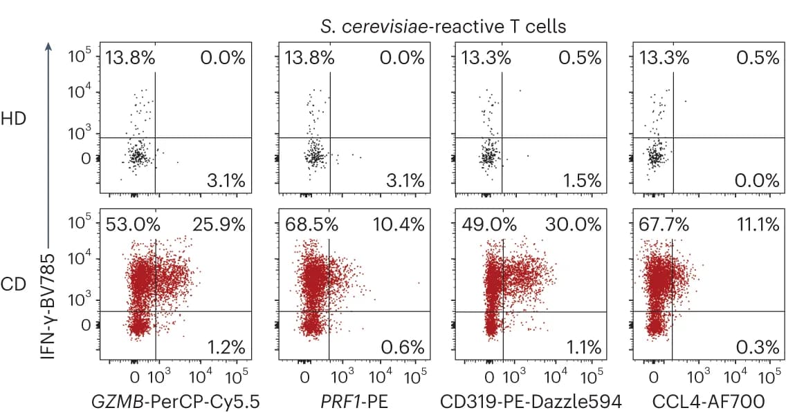 Open access visualization of Scatter Plot, Ex vivo staining, Cytotoxic markers, T mem cells