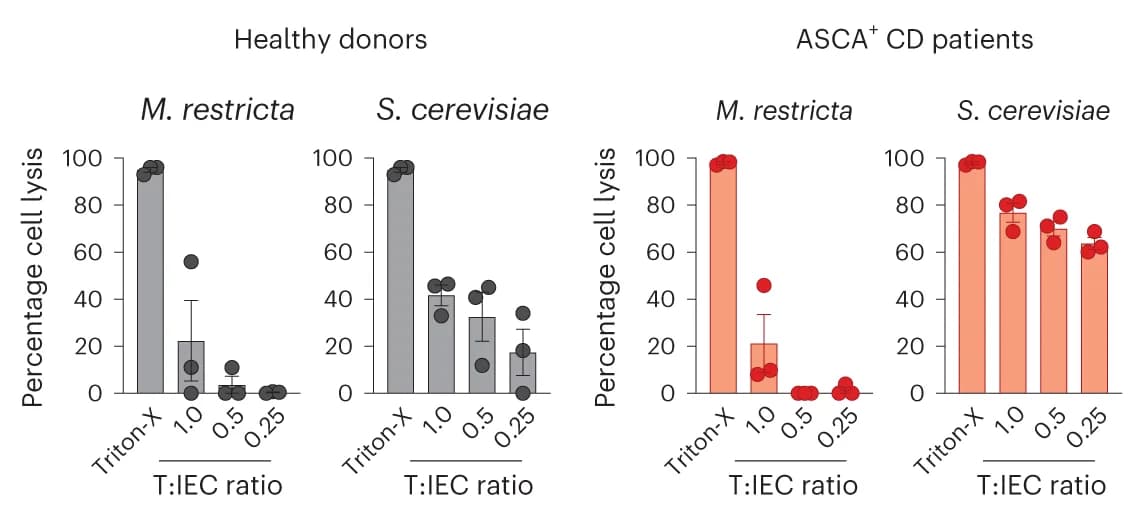 Open access visualization of Bar Plot, Error Bars, Scatter Plot, T cell-mediated killing, T mem cells