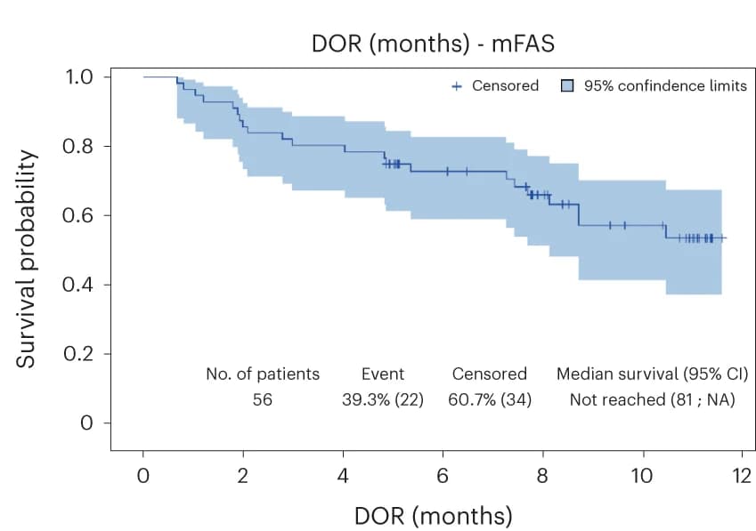Open access visualization of Survival Curve, Error Bars, Line Step, Kaplan-Meier estimate, DOR