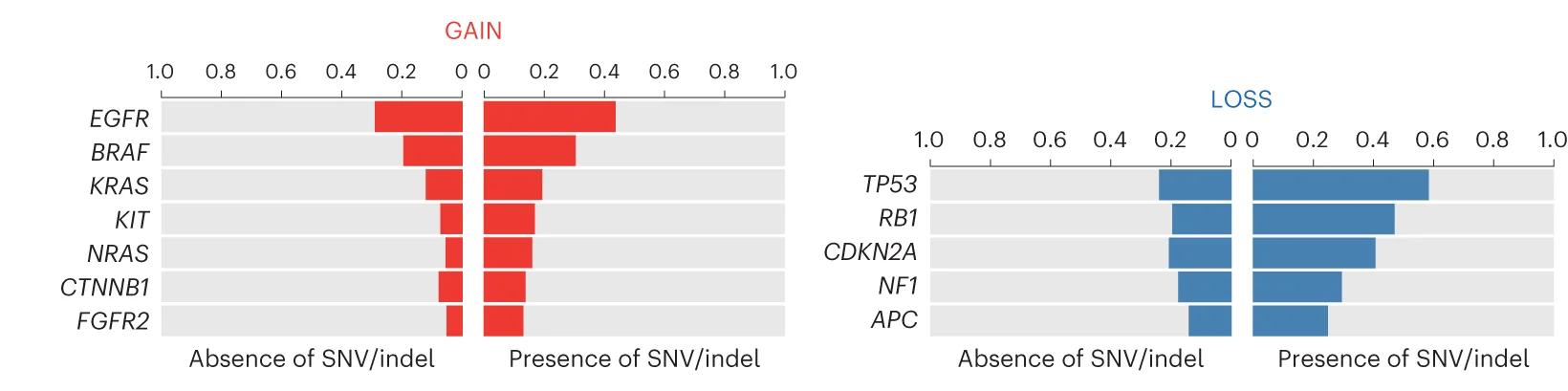 Open access visualization of Bar Plot, CNAs, Small Variants, Clinically Actionable Genes, SNV