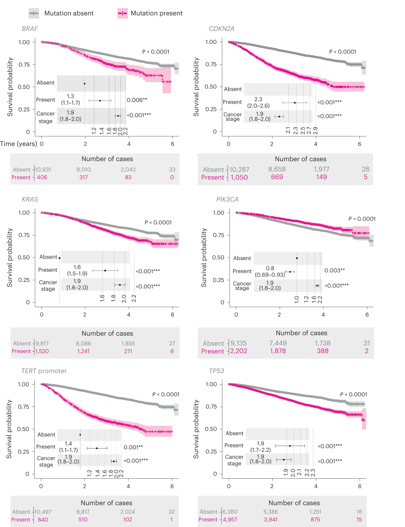 Open access visualization of Survival Curve, Error Bars, Kaplan-Meier Estimates, Overall Survival, Log-Rank Test