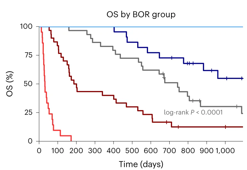 Open access visualization of Survival Curve, Line Step, Kaplan-Meier Curve, OS, BOR Category