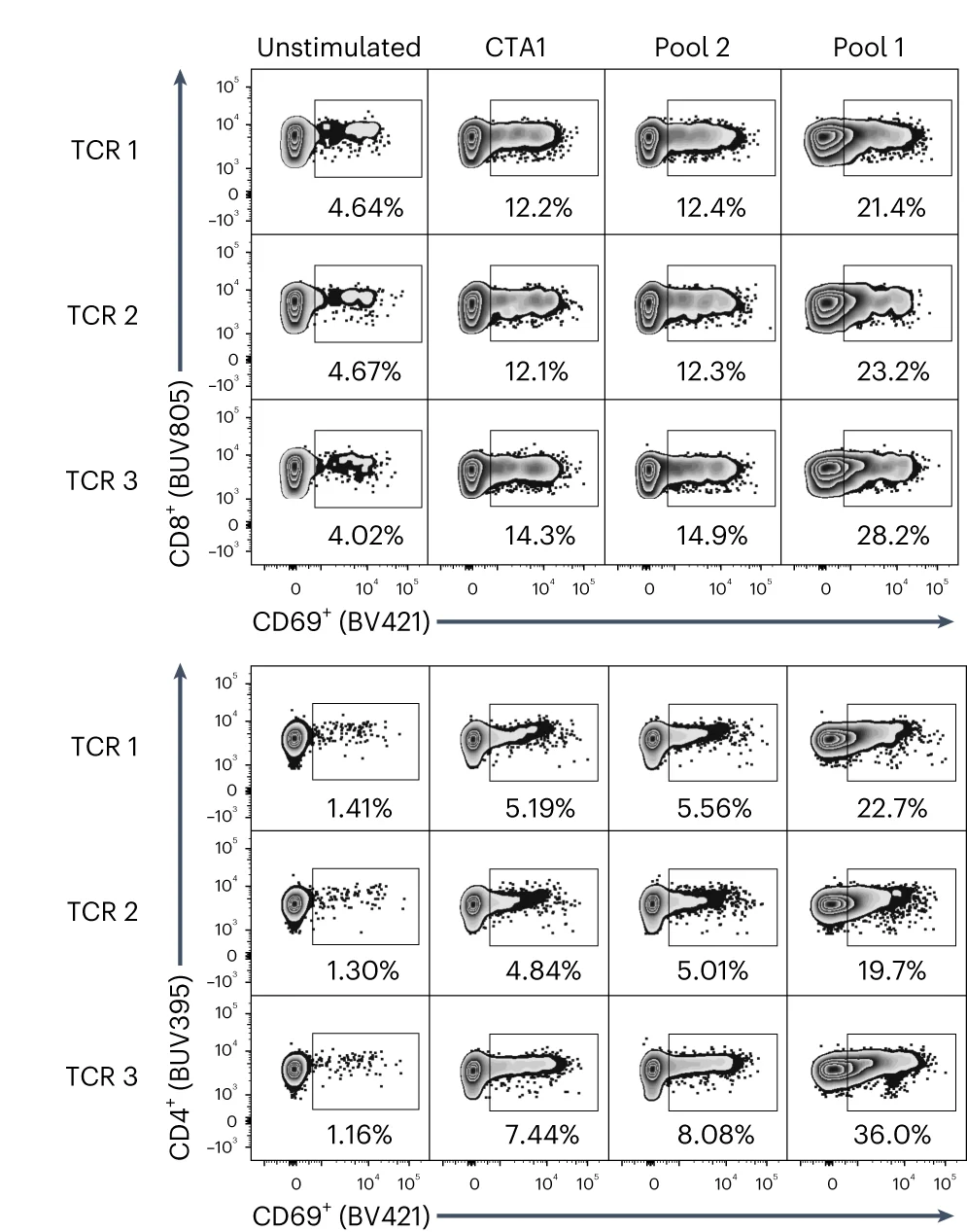 Open access visualization of Scatter Plot, TCR-Engineered T Cells, GFP, PBMCs, Epitope Pools