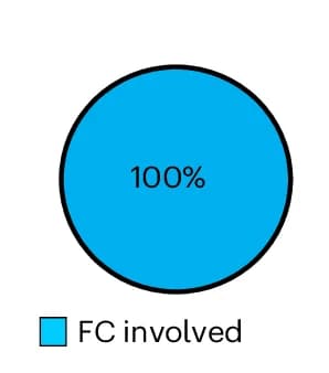 Open access visualization of Pie Chart, Seizures, FC Involvement